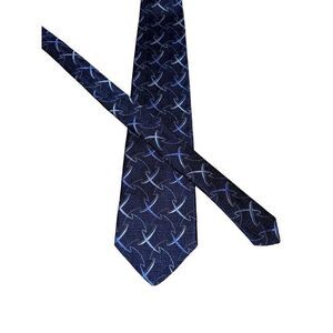 Paul Stuart Navy Slice 100% Silk Handmade in USA Neck Tie